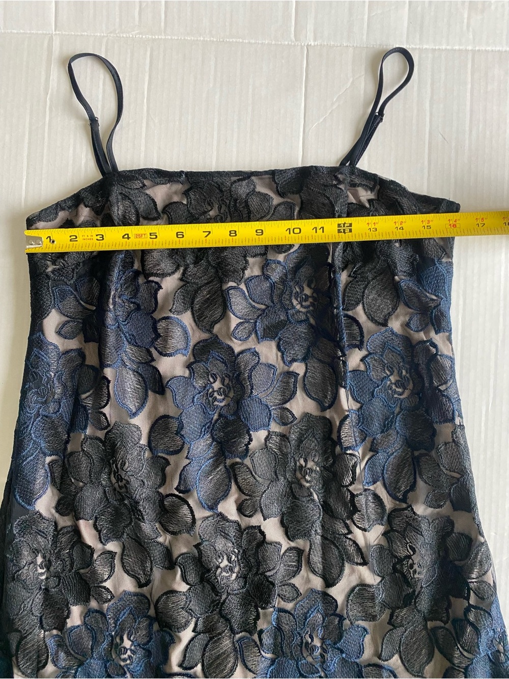Express Chic Floral Lace Slip Dress - Black Lace over Nude Size Small - Picture 6 of 9